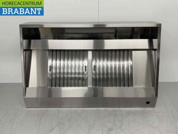Hotte aspirante en acier inoxydable Moteur Premium-line 1500 mètres cubes modèle oblique 160 cm 230V Horeca