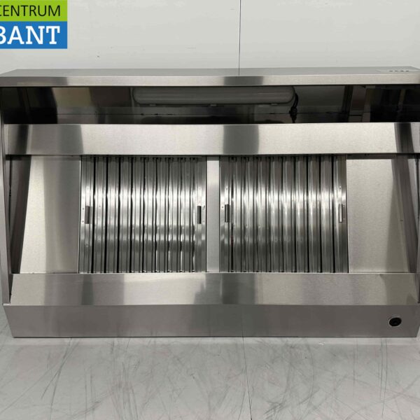 Hotte aspirante en acier inoxydable Moteur Premium-line 1500 mètres cubes modèle oblique 160 cm 230V Horeca