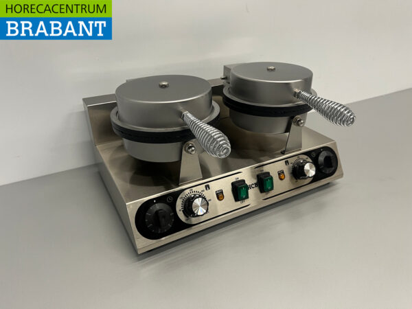 Gaufrier double en acier inoxydable avec minuterie sirop gaufre cornet de glace 230V Horeca – Image 3