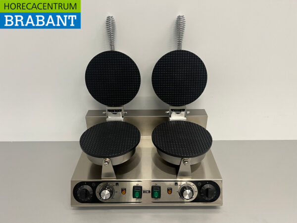 Gaufrier double en acier inoxydable avec minuterie sirop gaufre cornet de glace 230V Horeca – Image 4