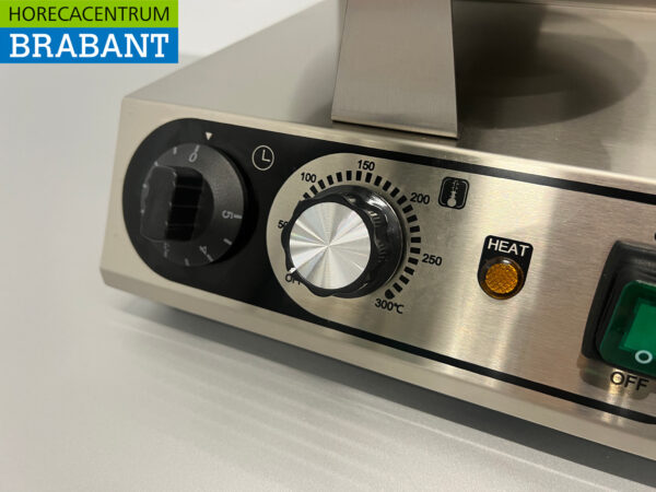 Gaufrier double en acier inoxydable avec minuterie sirop gaufre cornet de glace 230V Horeca – Image 5