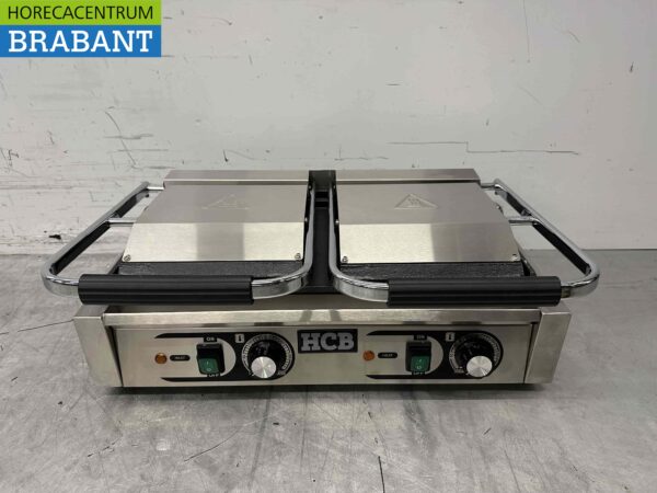 Gril à double contact en acier inoxydable Gril à panini lisse 230V Restauration