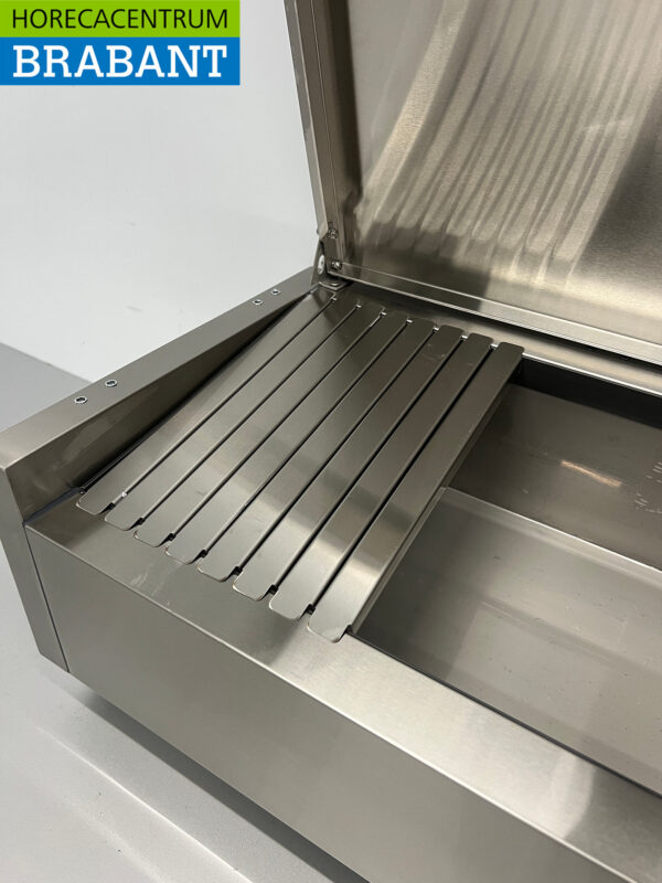 Vitrine de comptoir en acier inoxydable Countertop chiller saladière 9 x 1/4 GN 180 cm Horeca – Image 5