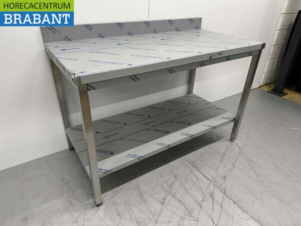 Table de travail Gastro M en acier inoxydable 140 x 70 x 88 cm Restauration – Image 2