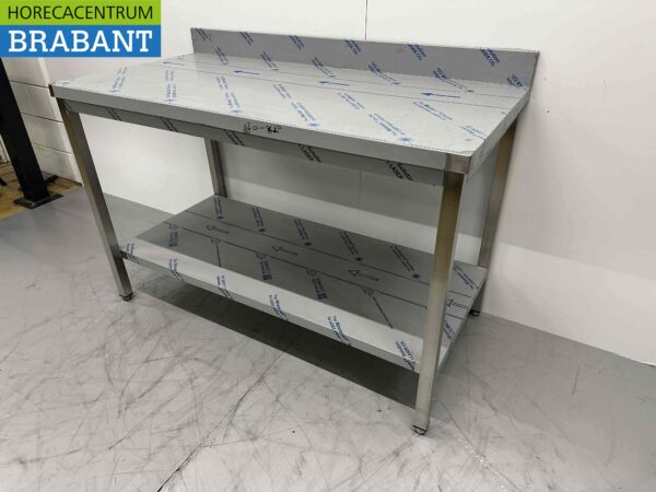 Table de travail Gastro M en acier inoxydable 140 x 70 x 88 cm Restauration – Image 3