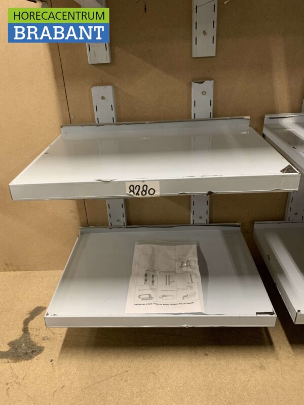 Acier inoxydable Double étagère murale 60 x 40 cm Horeca