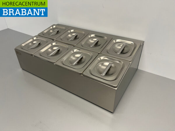 Support de plateau GN en acier inoxydable 8 x 1/6 gastronorm GN 66,5 cm Horeca – Image 2
