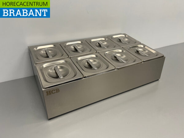 Support de plateau GN en acier inoxydable 8 x 1/6 gastronorm GN 66,5 cm Horeca – Image 3