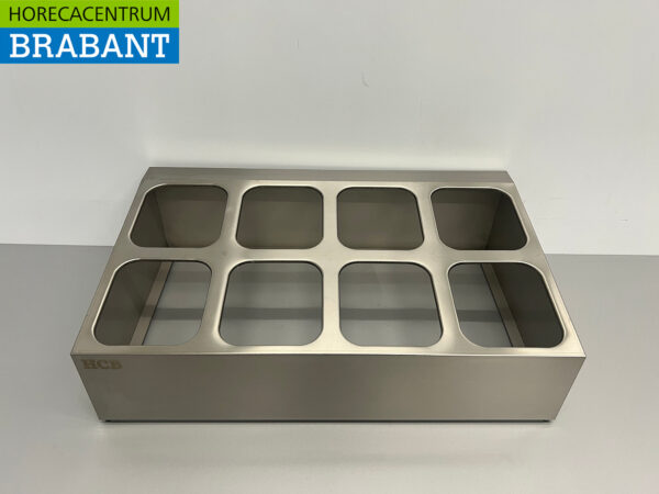 Support de plateau GN en acier inoxydable 8 x 1/6 gastronorm GN 66,5 cm Horeca – Image 5
