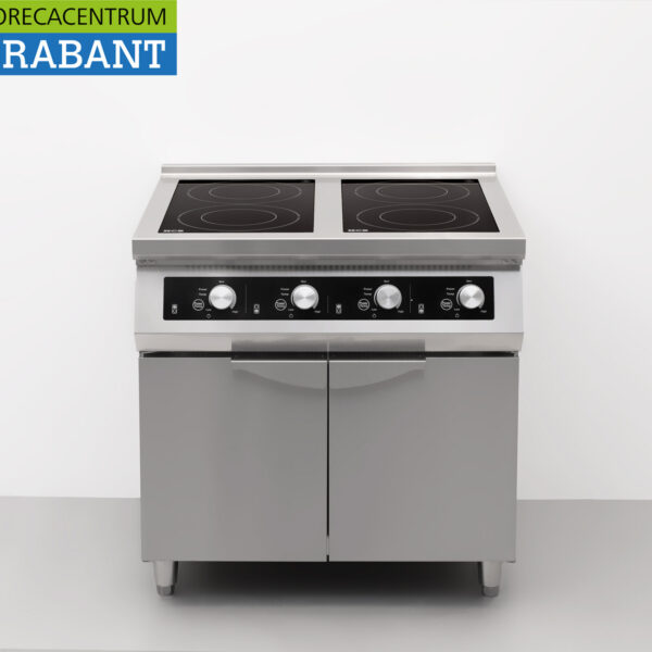 Acier inoxydable Plaque de cuisson à induction 4 brûleurs 17 kW 400V 80 cm Horeca