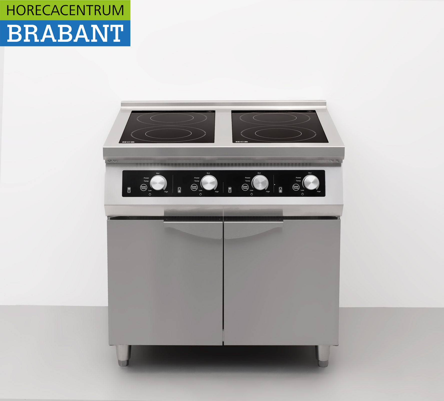 Acier inoxydable Plaque de cuisson à induction 4 brûleurs 17 kW 400V 80 cm Horeca