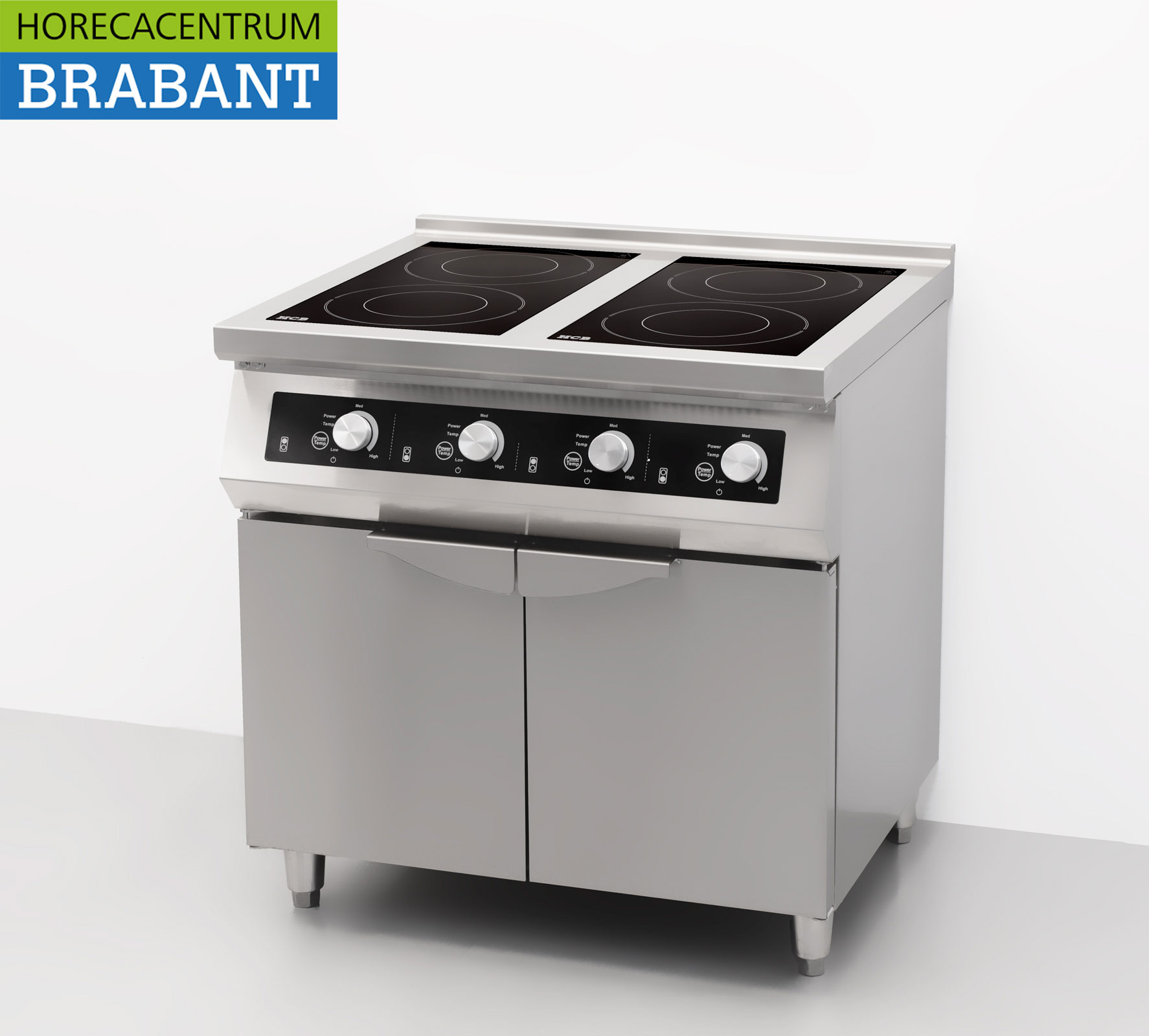 Acier inoxydable Plaque de cuisson à induction 4 brûleurs 17 kW 400V 80 cm Horeca – Image 2