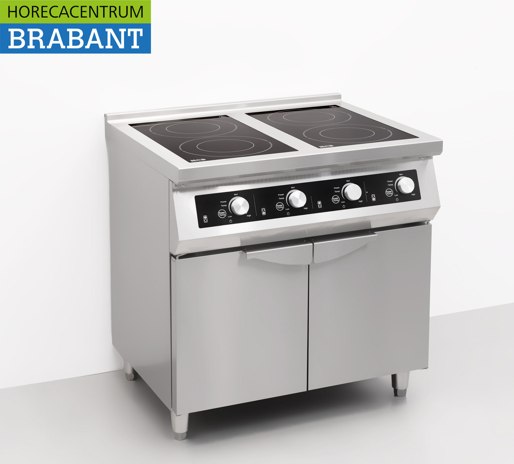 Acier inoxydable Plaque de cuisson à induction 4 brûleurs 17 kW 400V 80 cm Horeca – Image 3