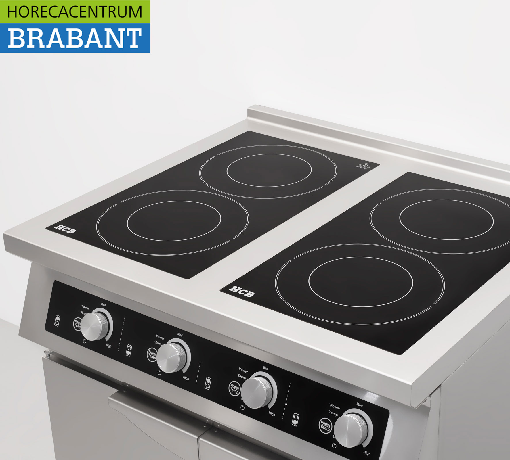 Acier inoxydable Plaque de cuisson à induction 4 brûleurs 17 kW 400V 80 cm Horeca – Image 4