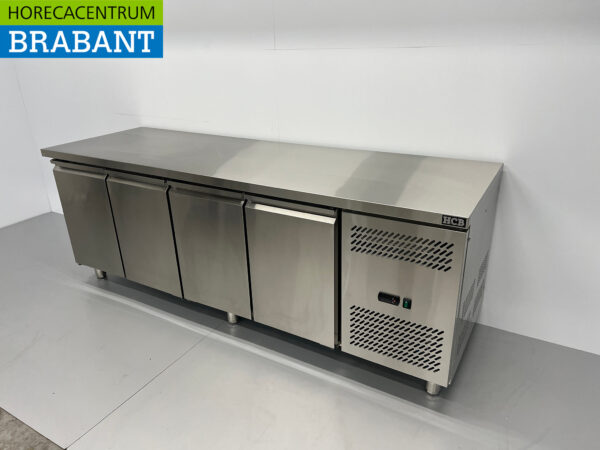Établi réfrigéré en acier inoxydable 4 portes 223 cm 230V Horeca – Image 2