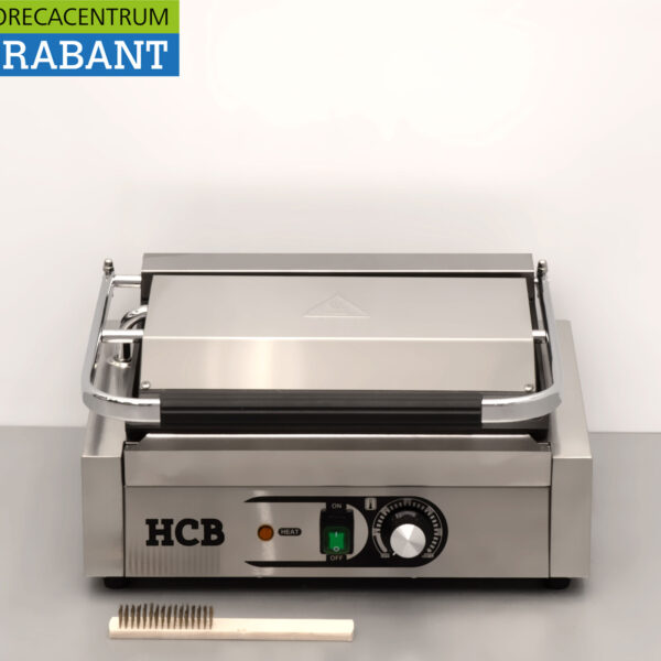 HCB Acier inoxydable Gril de contact Paninigrill Gril lisse/glissant 230V Horeca