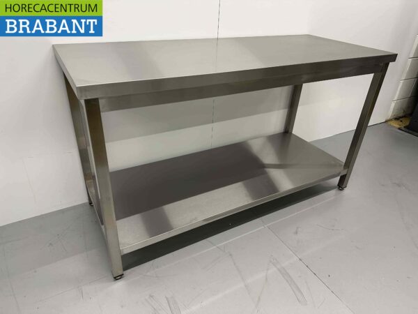 Table de travail en acier inoxydable Premium-line 150 x 60 x 85 cm Restauration – Image 3