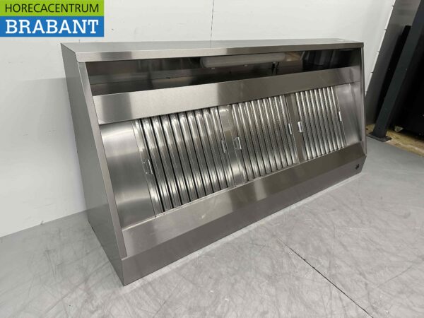 Hotte aspirante en acier inoxydable Premium-line Moteur 2000 mètres cubes Modèle oblique 200 cm 230V Horeca – Image 3