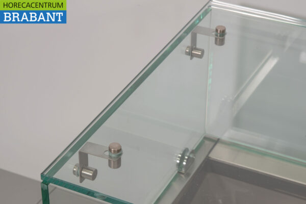 Vitrine de comptoir en acier inoxydable Vitrine de comptoir saladière 7 x 1/3 GN 160 cm Horeca – Image 5