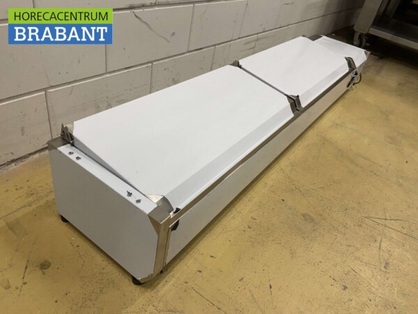 Vitrine de comptoir en acier inoxydable Countertop chiller saladière 9 x 1/4 GN 180 cm Horeca – Image 3