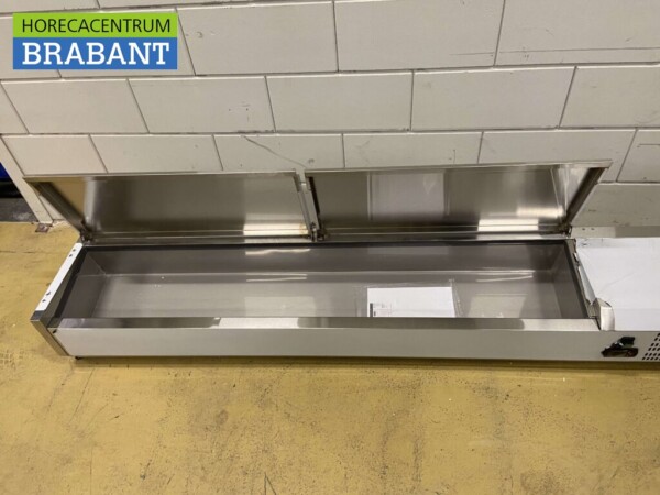 Vitrine de comptoir en acier inoxydable Countertop chiller saladière 9 x 1/4 GN 180 cm Horeca – Image 4