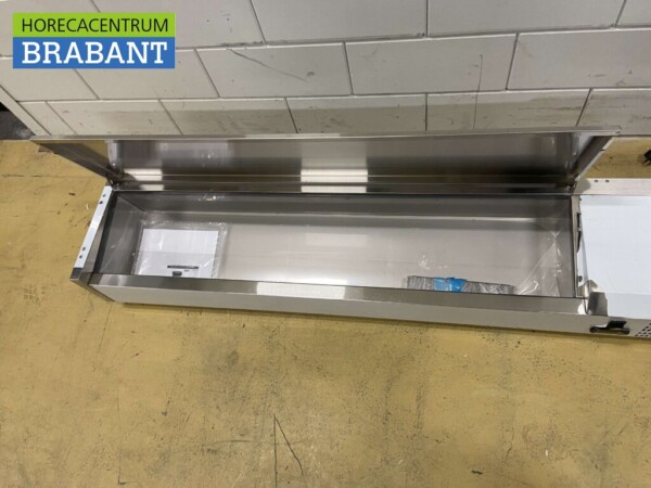 Vitrine de comptoir en acier inoxydable Vitrine de comptoir saladière 8 x 1/4 GN 160 cm Horeca – Image 4