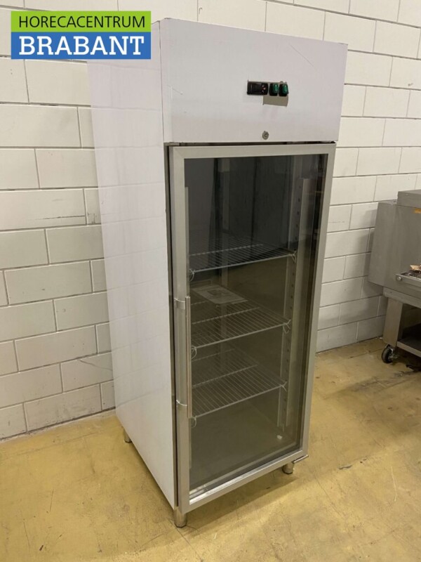 Acier inoxydable Porte vitrée Réfrigérateur Réfrigérateur 2/1 GN 650 litres 230V Horeca – Image 2