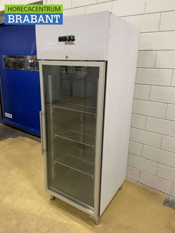 Acier inoxydable Porte vitrée Réfrigérateur Réfrigérateur 2/1 GN 650 litres 230V Horeca – Image 3