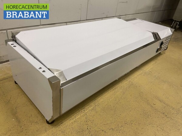 Vitrine inox Vitrine réfrigérée on-top saladière 3 x 1/3 et 1 x 1/2 GN 120 cm Horeca – Image 3