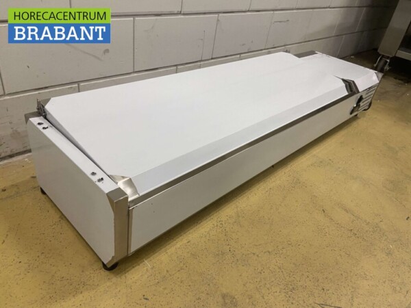 Vitrine inox Set-up vitrine réfrigérée saladière 5 x 1/3 et 1 x 1/2 GN 150 cm Horeca – Image 3