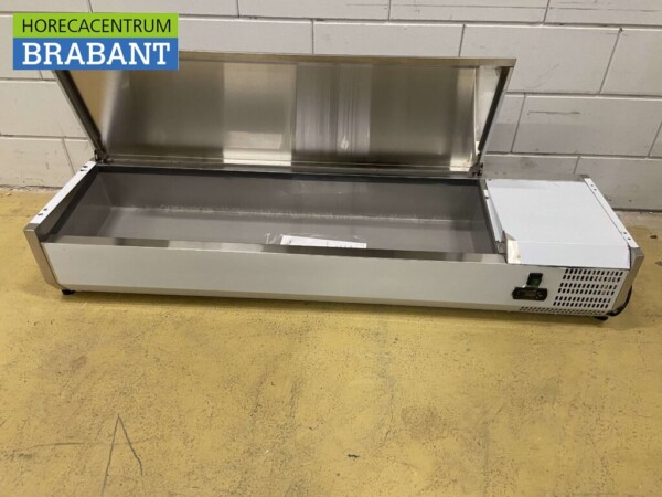 Vitrine inox Set-up vitrine réfrigérée saladière 5 x 1/3 et 1 x 1/2 GN 150 cm Horeca – Image 4