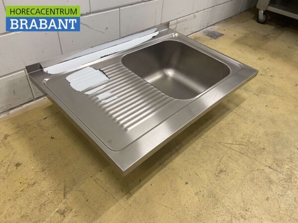 Evier en acier inoxydable Evier supérieur 100 x 70 cm Horeca – Image 5