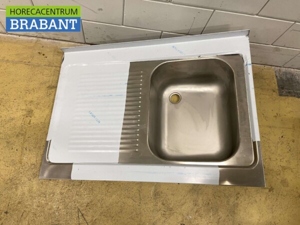 Evier en acier inoxydable Evier supérieur 100 x 70 cm Horeca – Image 2