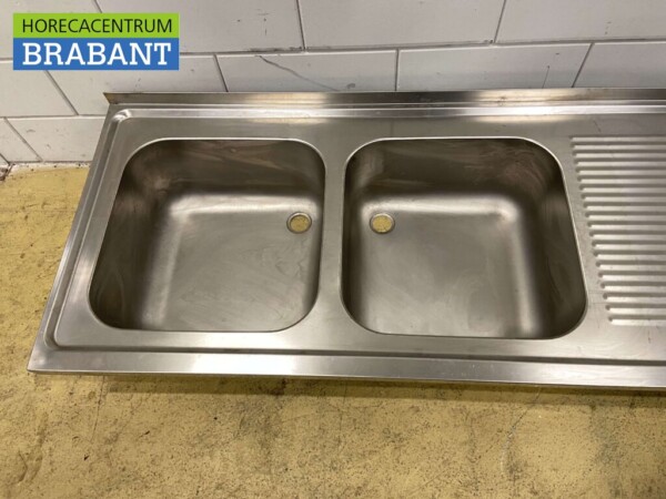 Bac d'évier en acier inoxydable Evier 180 x 70 cm Horeca – Image 4