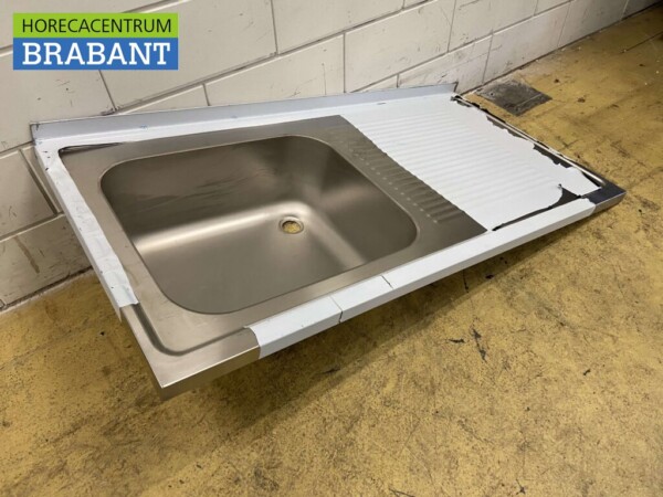 Plateau d'évier en acier inoxydable 140 x 70 cm Horeca – Image 2