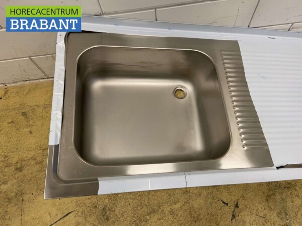 Plateau d'évier en acier inoxydable 140 x 70 cm Horeca – Image 3