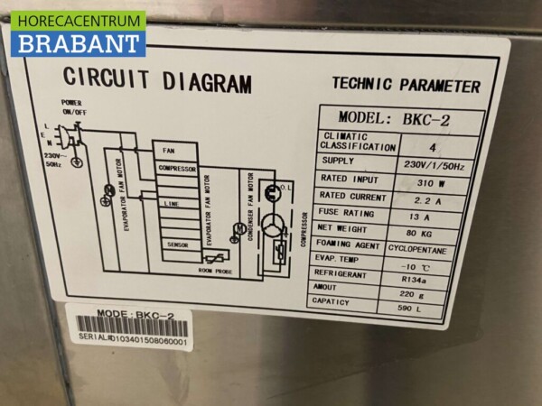 Luret en acier inoxydable Glacière à ordures Glacière à conteneurs 590 litres 230V Horeca – Image 6