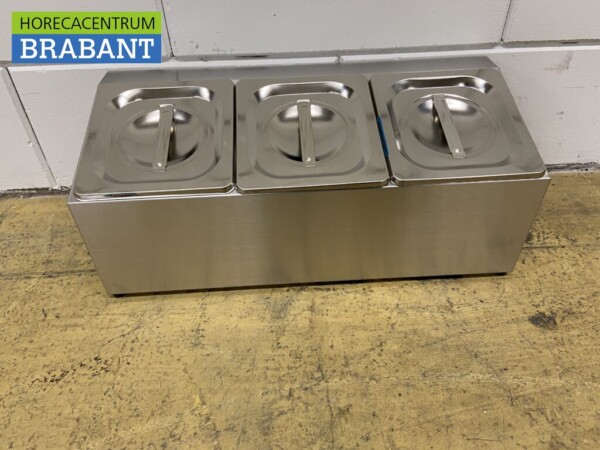 Support de plateau GN en acier inoxydable 3 x 1/6 gastronorm GN 50,5 cm Horeca