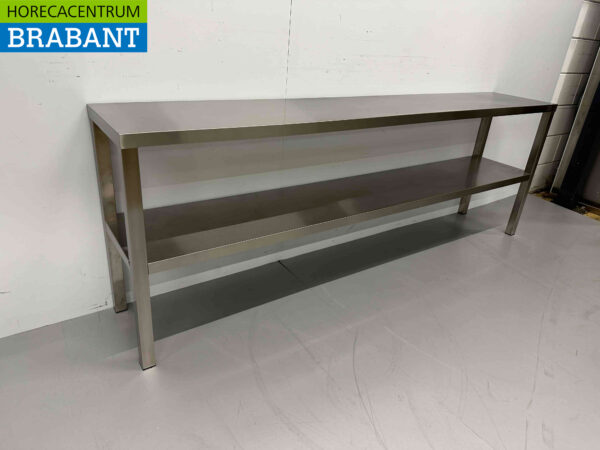 Acier inoxydable HCB Double Etagere Bridge 200 x 35 x 70 cm Restauration – Image 2