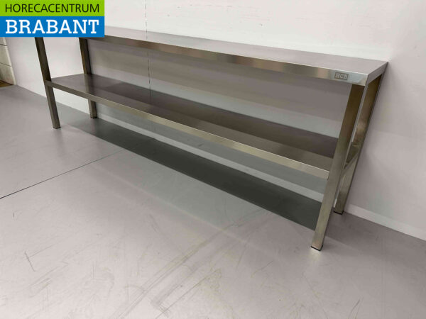 Acier inoxydable HCB Double Etagere Bridge 200 x 35 x 70 cm Restauration – Image 3