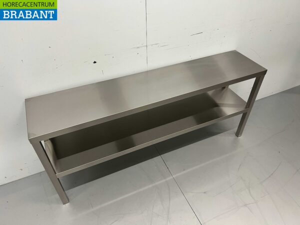 Pont d'étagère double en acier inoxydable 160 x 35 x 70 cm Restauration – Image 2