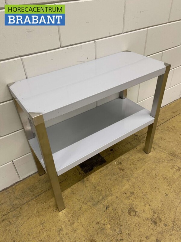 Pont d'étagère double en acier inoxydable 80 x 35 x 70 cm Restauration – Image 3