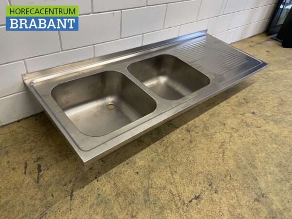 Bac d'évier en acier inoxydable Evier 180 x 70 cm Horeca – Image 2