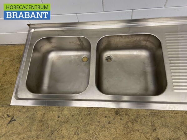 Bac d'évier en acier inoxydable Evier 180 x 70 cm Horeca – Image 4