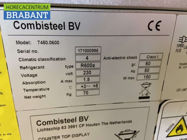 Acier inoxydable Combisteel Vitrine réfrigérée 111 cm 230V Horeca – Image 5