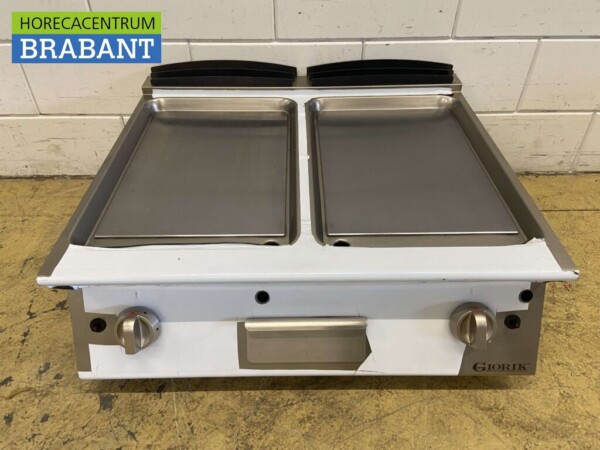 Planche à griller Giorik en acier inoxydable Planche à griller 2 zones 80 cm GAS Horeca