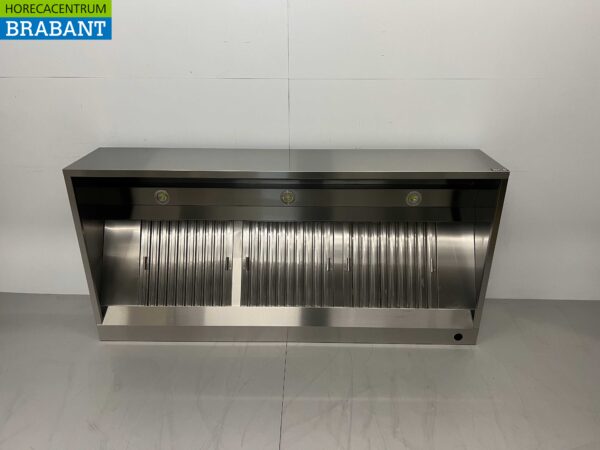 Hotte aspirante en acier inoxydable avec filtres à lamelles Premium-line 200 cm Modèle de boîte Horeca