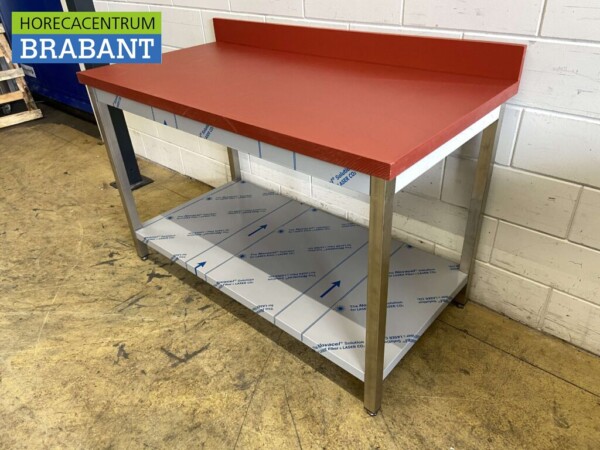 Table de découpe en acier inoxydable Polyéthylène PE Table de travail 140 cm Restauration Boucherie – Image 2