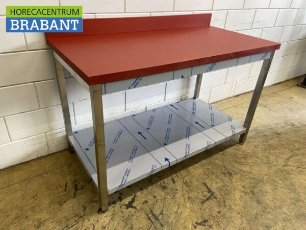 Table de découpe en acier inoxydable Polyéthylène PE Table de travail 140 cm Restauration Boucherie – Image 3