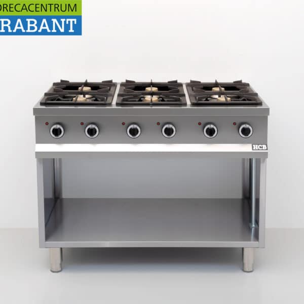 Cuisinière à gaz HCB en acier inoxydable à 6 brûleurs, série 700, 110 cm, 36 kW, pour la restauration